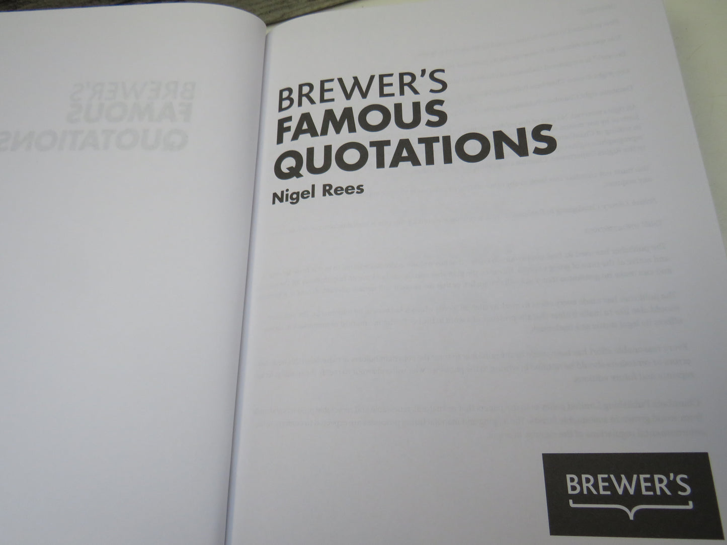 Brewer's Famous Quotations By Nigel Rees 2017