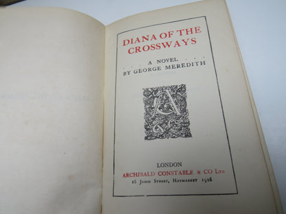 Diana of the Crossways A Novel By George Meredith 1926 book image 4