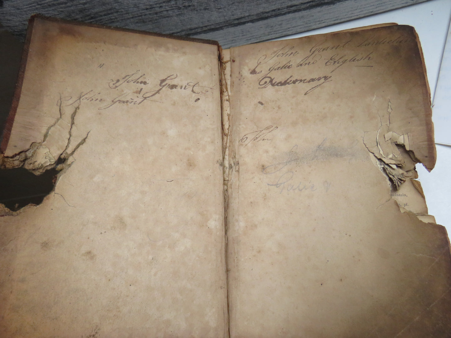 Historical 19thC Scottish Book With Gun Shot A Dictionary of The Gaelic Language In Two Parts 1833 Interesting Scottish Highland Book