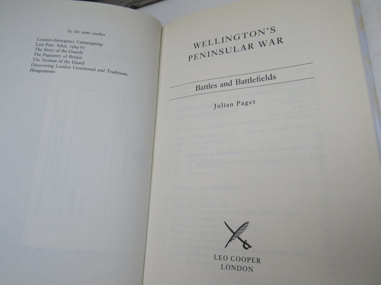 Wellington's Peninsular War Battles and Battlefields By Julian Paget 1996