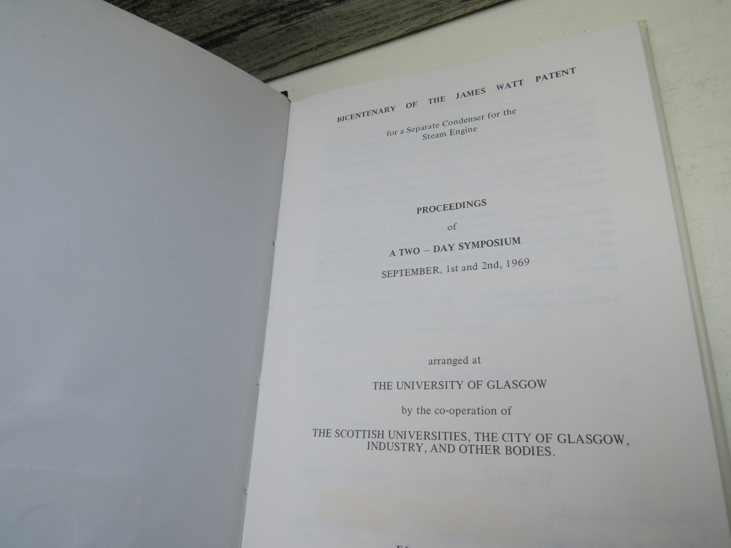 Bicentenary of the James Watt Patent For A Separate Condenser For The Steam Engine