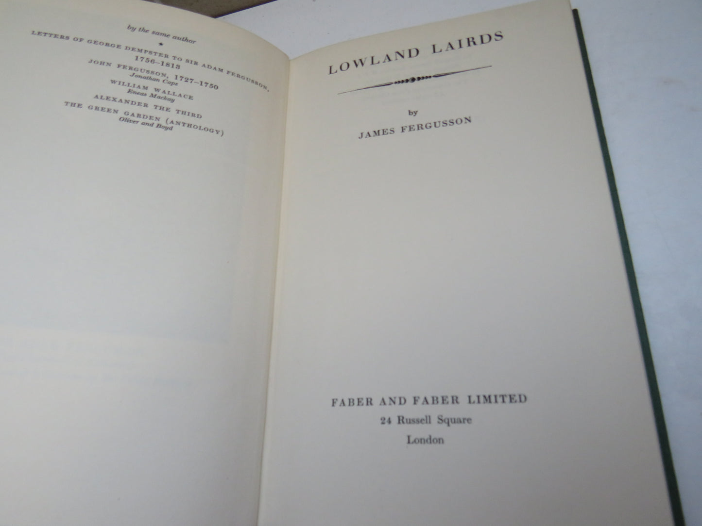 Lowland Lairds By James Fergusson 1949