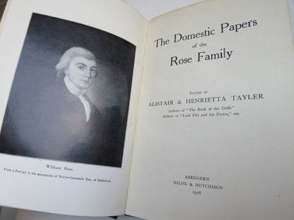 The Domestic Papers of the Rose Family Edited By Alistair & Henrietta Tayler 1926 book image 5