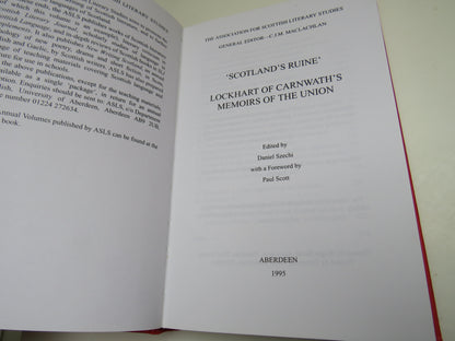 "Scotland's Ruine" Lockhart of Carnwath's Memoirs of the Union 1995 book image 4