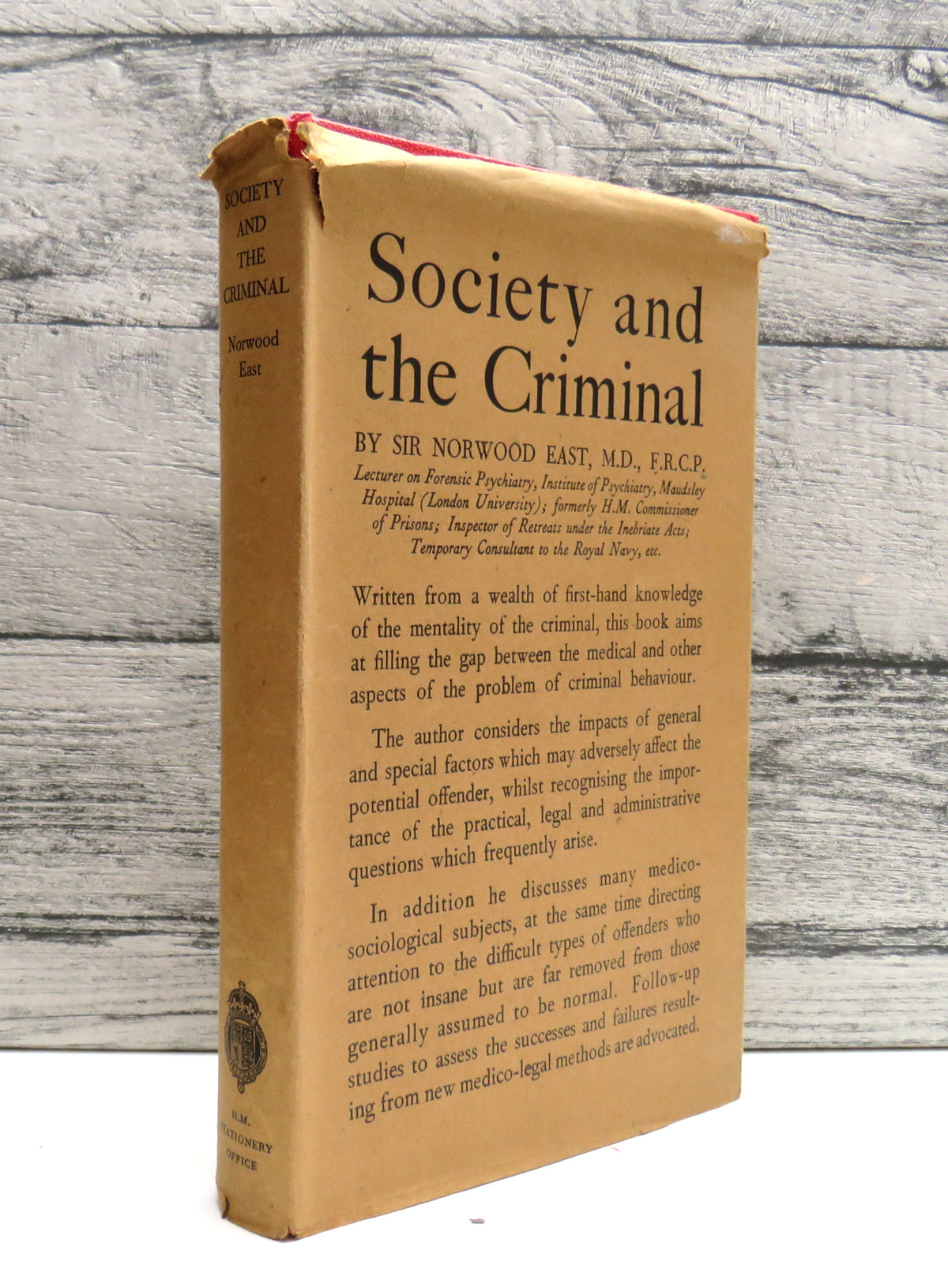 Society and The Criminal By Sir Norwood East 1949