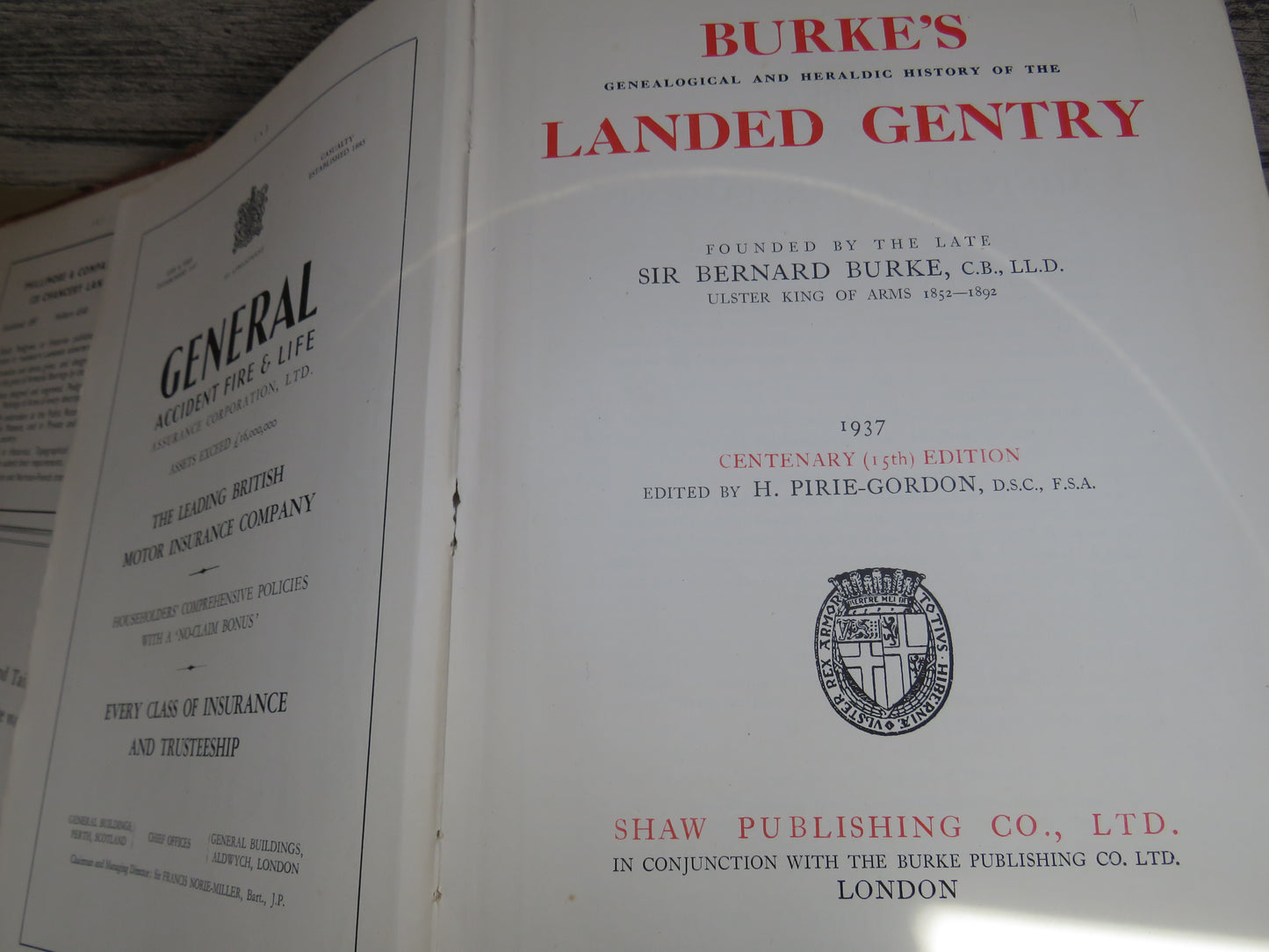 Burke's Genealogical and Heraldic History of the Landed Gentry 1937