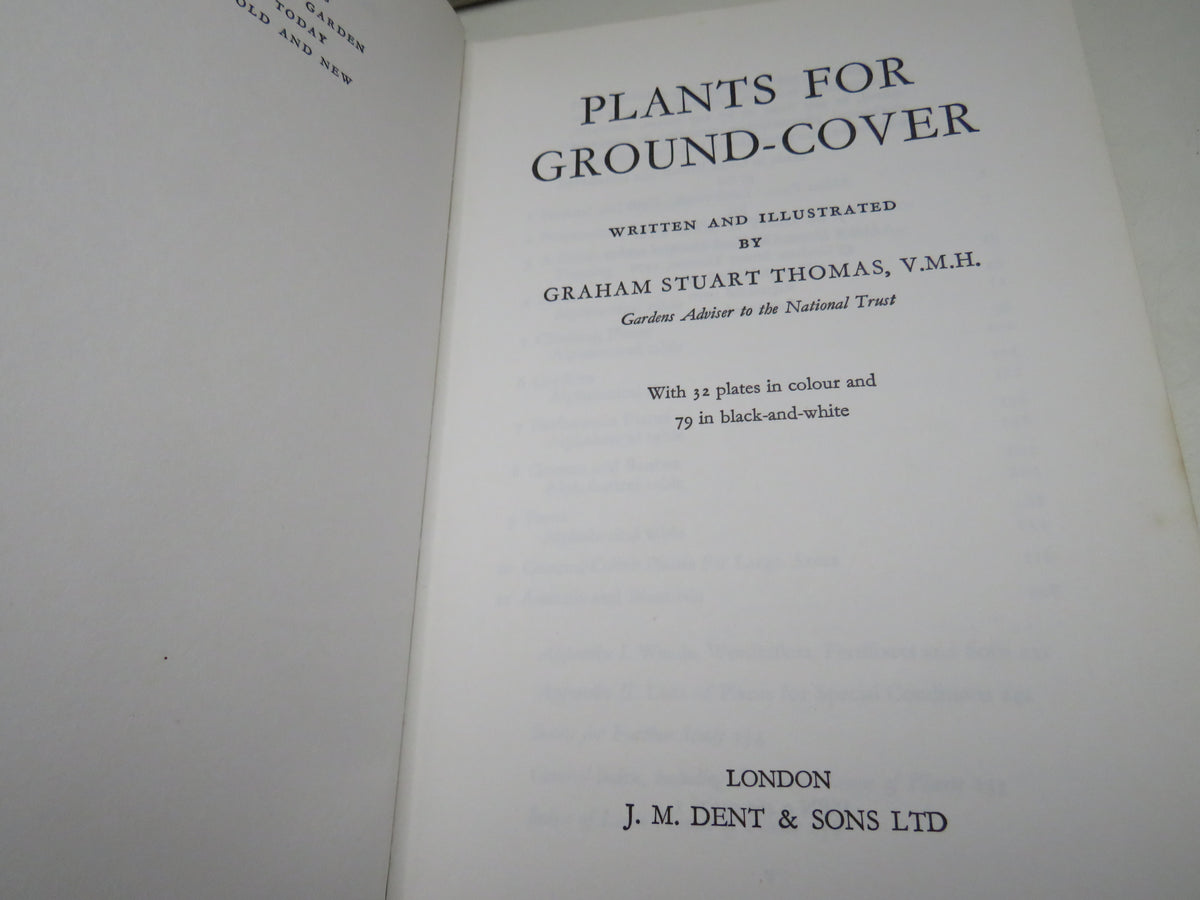 Plants For Ground-Cover Written and Illustrated By Graham Stuart Thomas 1971