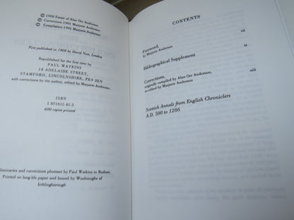Scottish Annals From English Chroniclers A.D. 500 To 1286 By Alan O. Anderson 1991 book image 5