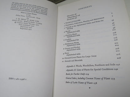 Plants For Ground-Cover Written and Illustrated By Graham Stuart Thomas 1971