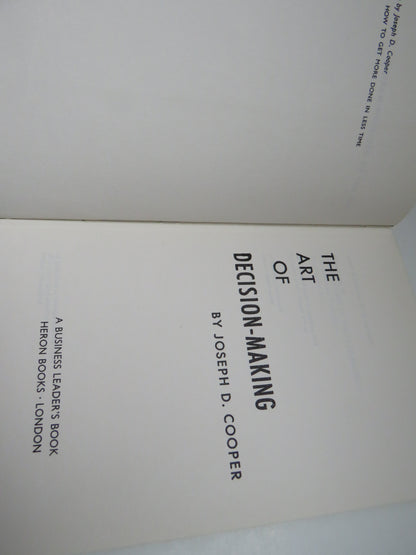 The Art of Decision-Making By Joseph D. Cooper 1964 book image 3