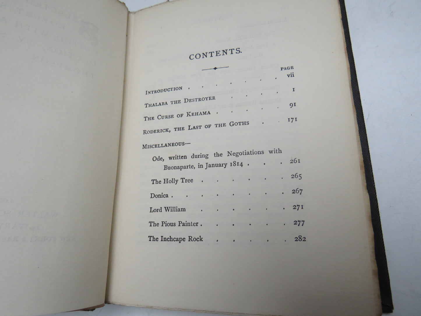 Selected Poems of Robert Southey Edited With An Introduction By Sidney R. Thompson
