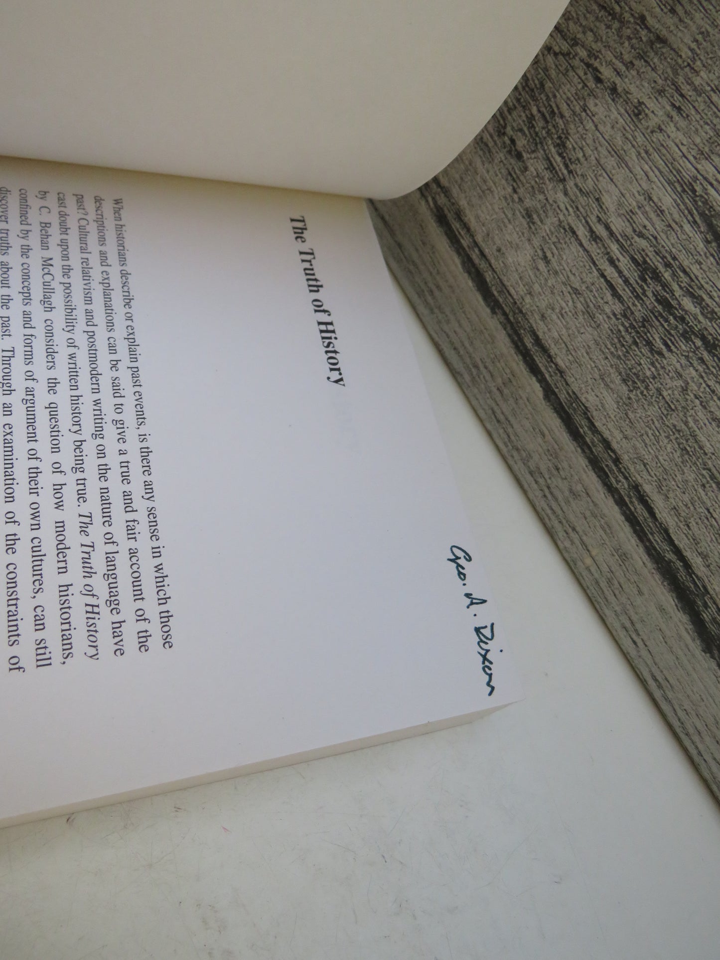 The Truth of History By C. Behan McCullagh 1998