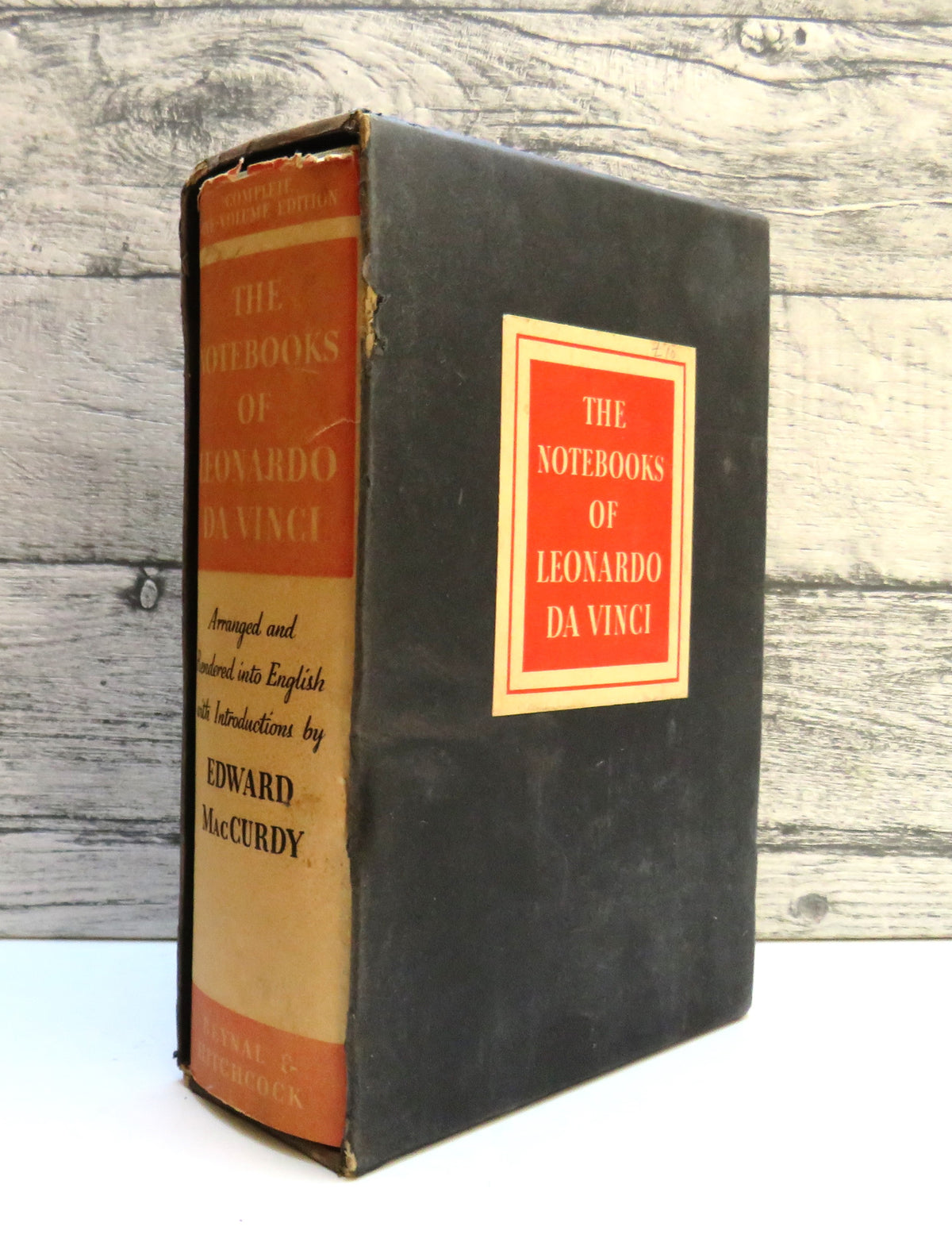 The Notebooks of Leonardo Da Vinci Arranged, Rendered into English and Introduced By Edward MacCurdy 1939