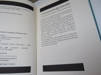 Accounting In Eighteenth Century Scotland By Michael J. Mepham 1988 book image 6