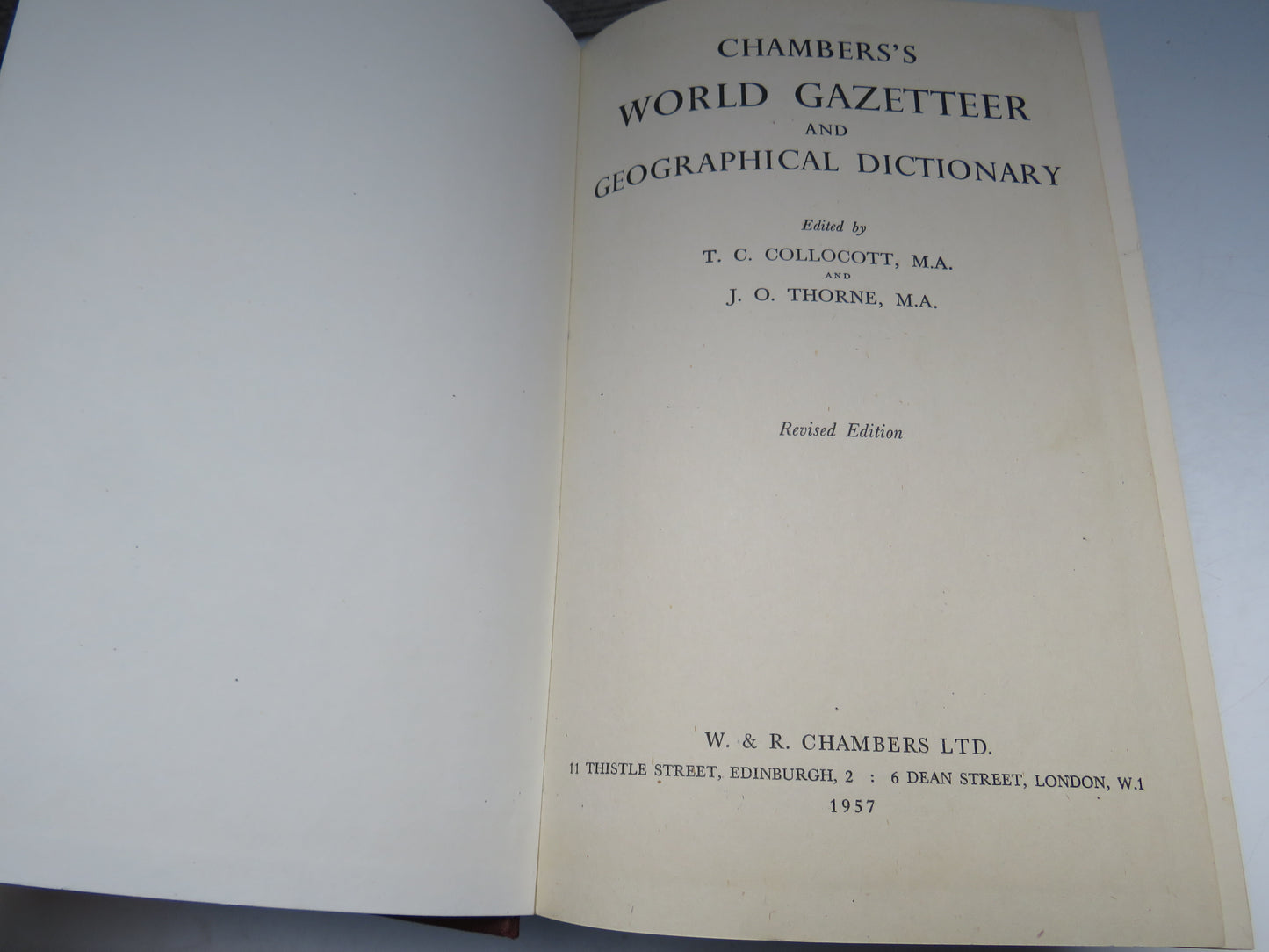 Chambers's World Gazetteer and Geographical Dictionary 1957