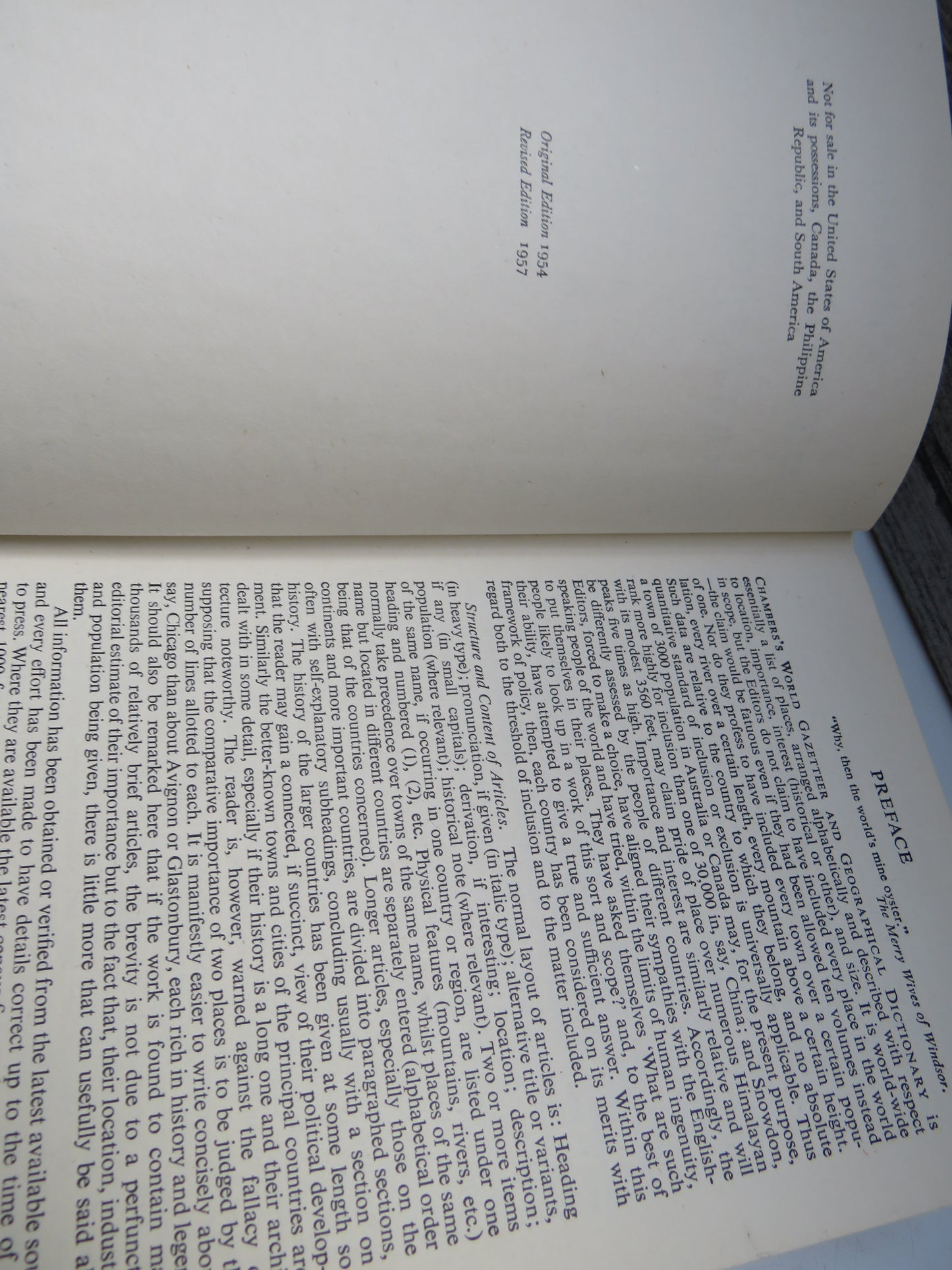 Chambers's World Gazetteer and Geographical Dictionary 1957