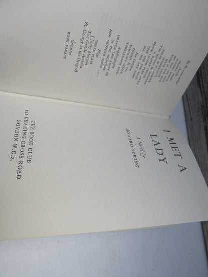 I Met A Lady A Novel By Howard Spring 1962