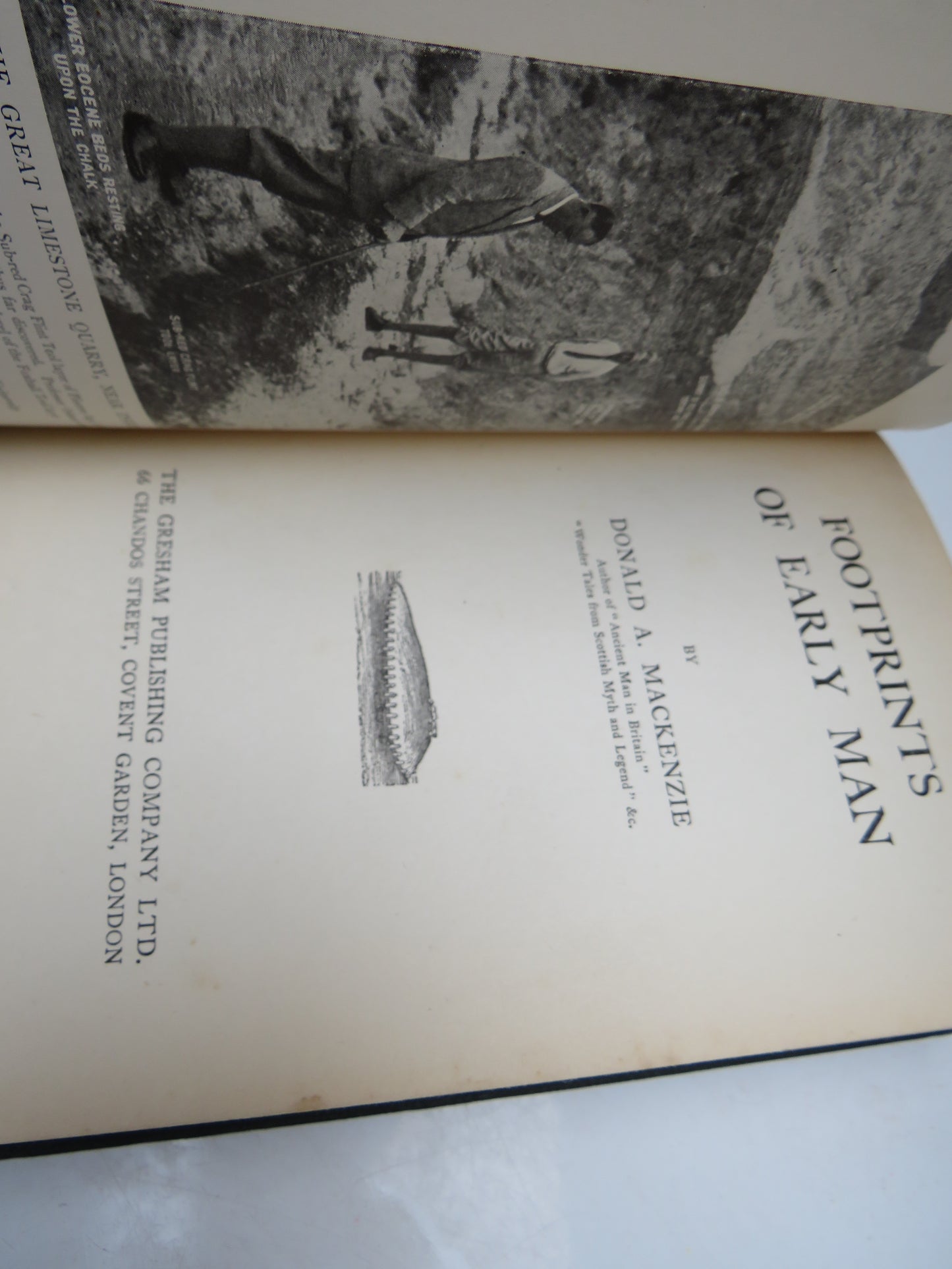 Footprints of Early Man By Donald A. Mackenzie Antique Book
