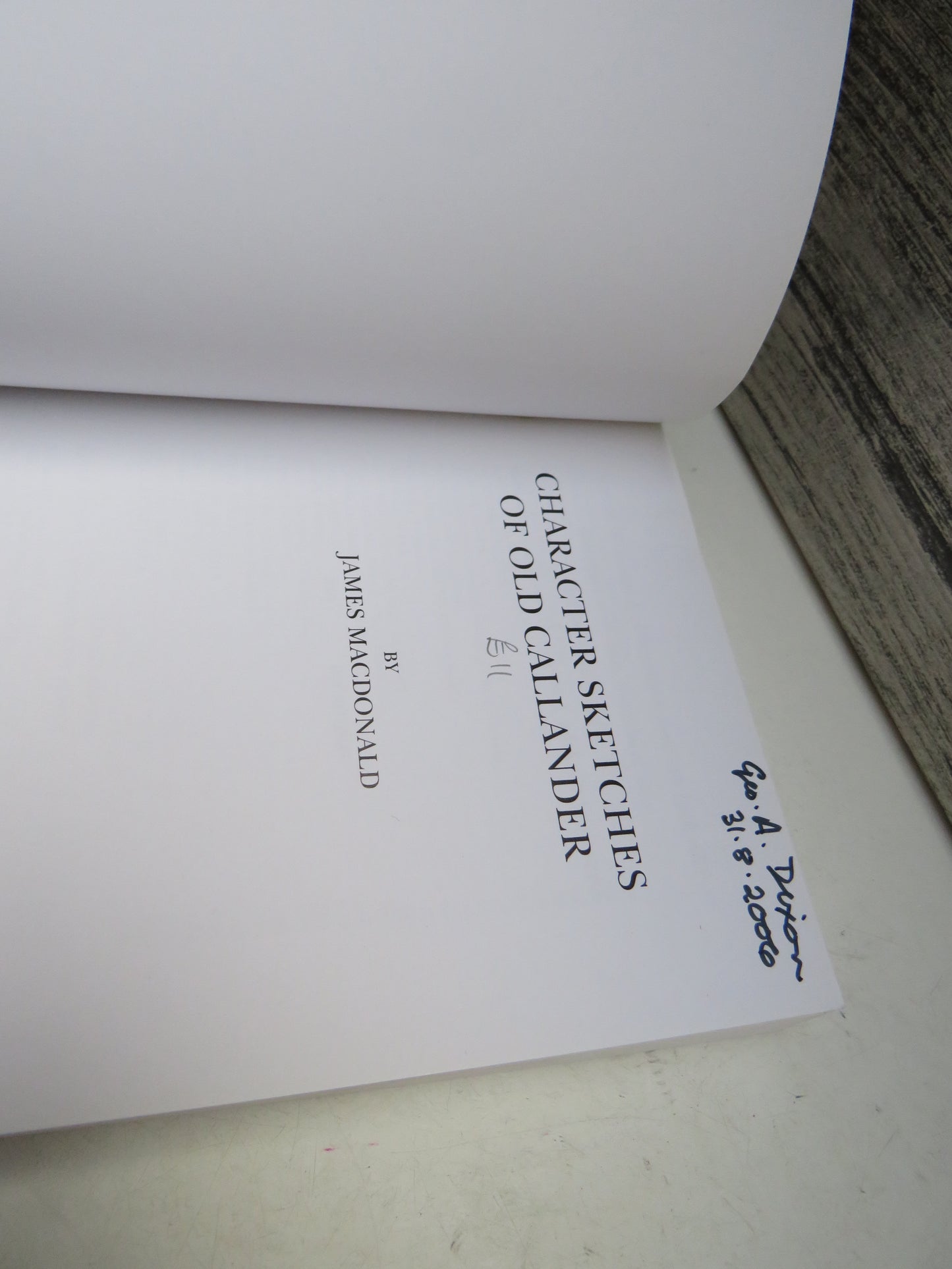Character Sketches of Old Callander By James MacDonald 2006