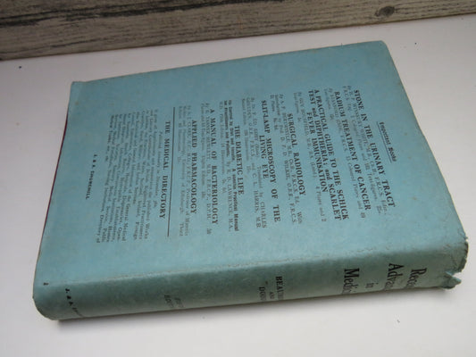 Recent Advances In Medicine Clinical Laboratory Therapeutic By G. E. Beaumont 1929