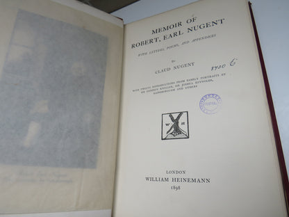 Memoir of Robert, Earl Nugent With Letters, Poems and Appendices by Claud Nugent 1898 book image 6
