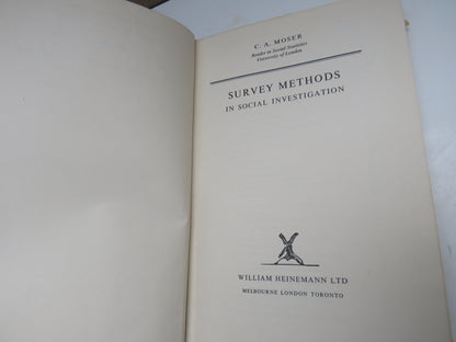 Survey Methods In Social Investigation By C. A. Moser 1959 book image 4