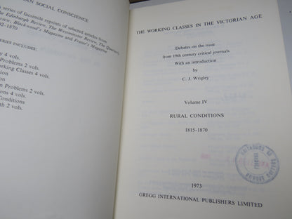 The Working Classes In The Victorian Age By C.J. Wrigley & J. M. Goldstrom Volume I - IV 1973 book image 5