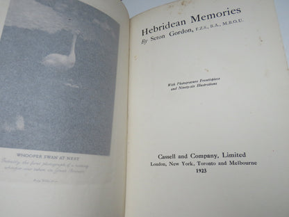Hebridean Memories By Seton Gordon With Photogravure Frontispiece and Ninety-Six Illustrations 1923 book image 3