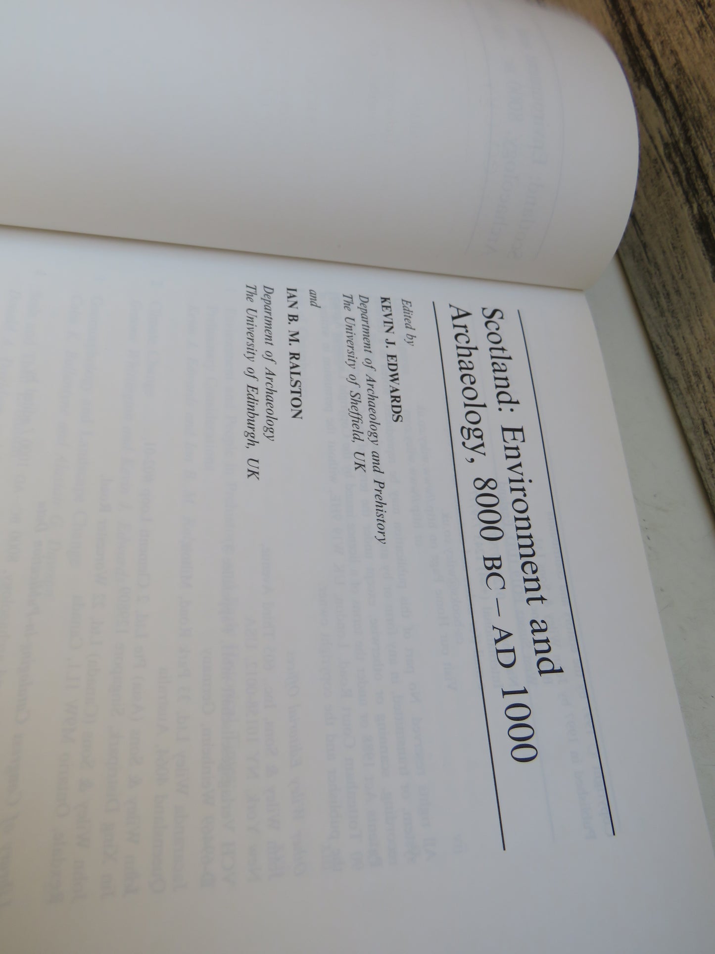 Scotland: Enviromental and Archaeology, 8000 BC - AD 1000 Edited By Kevin J. Edwards 1997