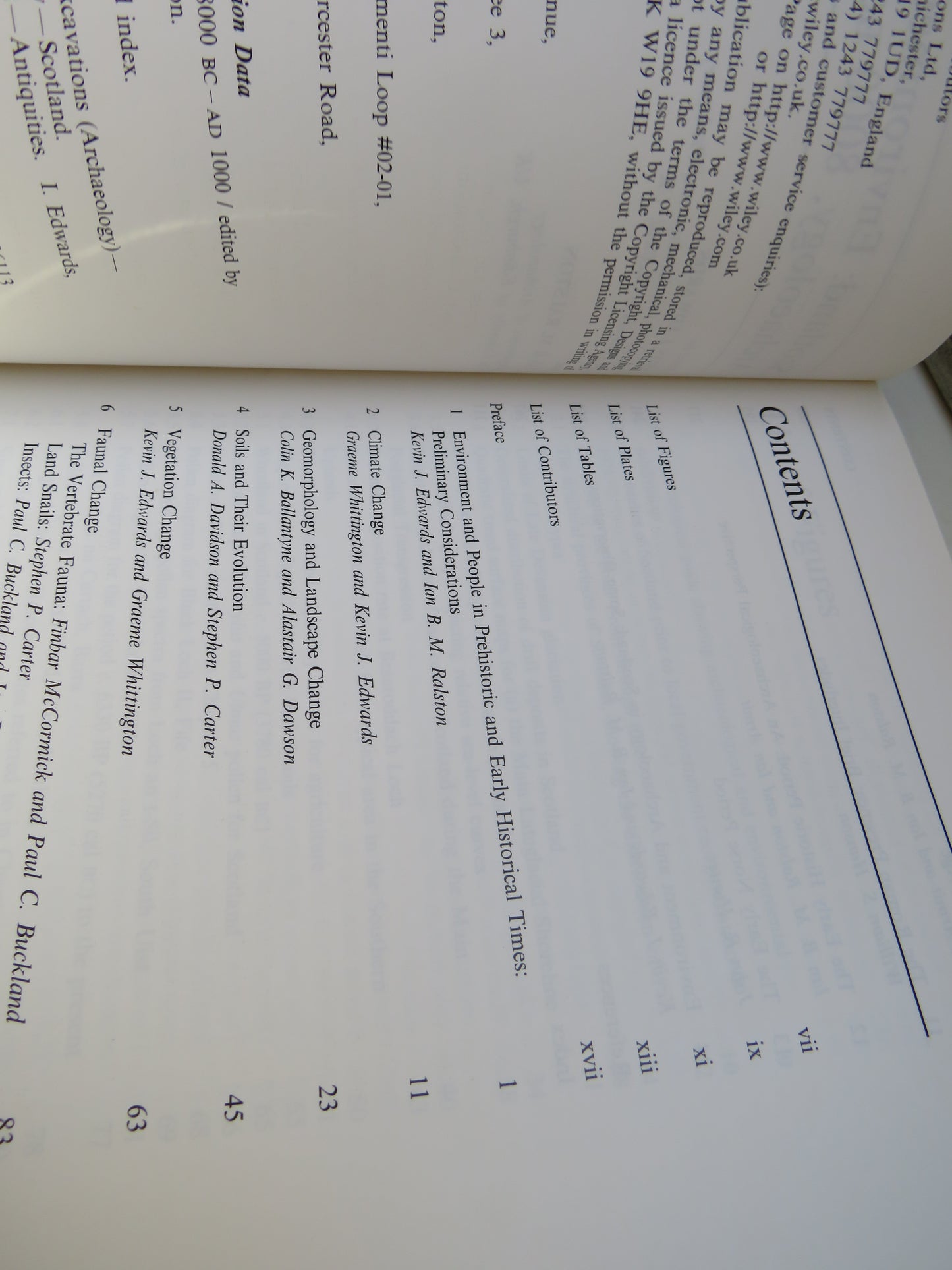 Scotland: Enviromental and Archaeology, 8000 BC - AD 1000 Edited By Kevin J. Edwards 1997