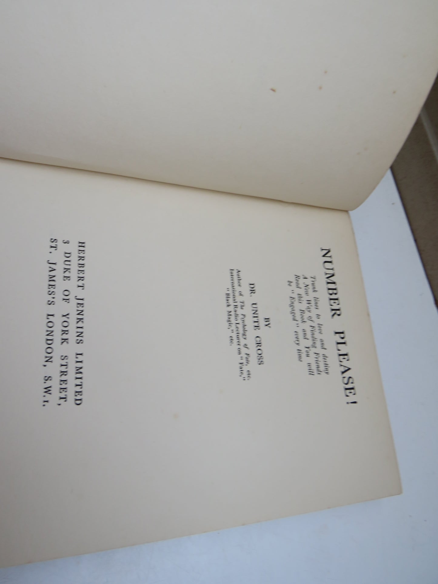 Number Please! by Dr Unite Cross, 1938, Vintage Book