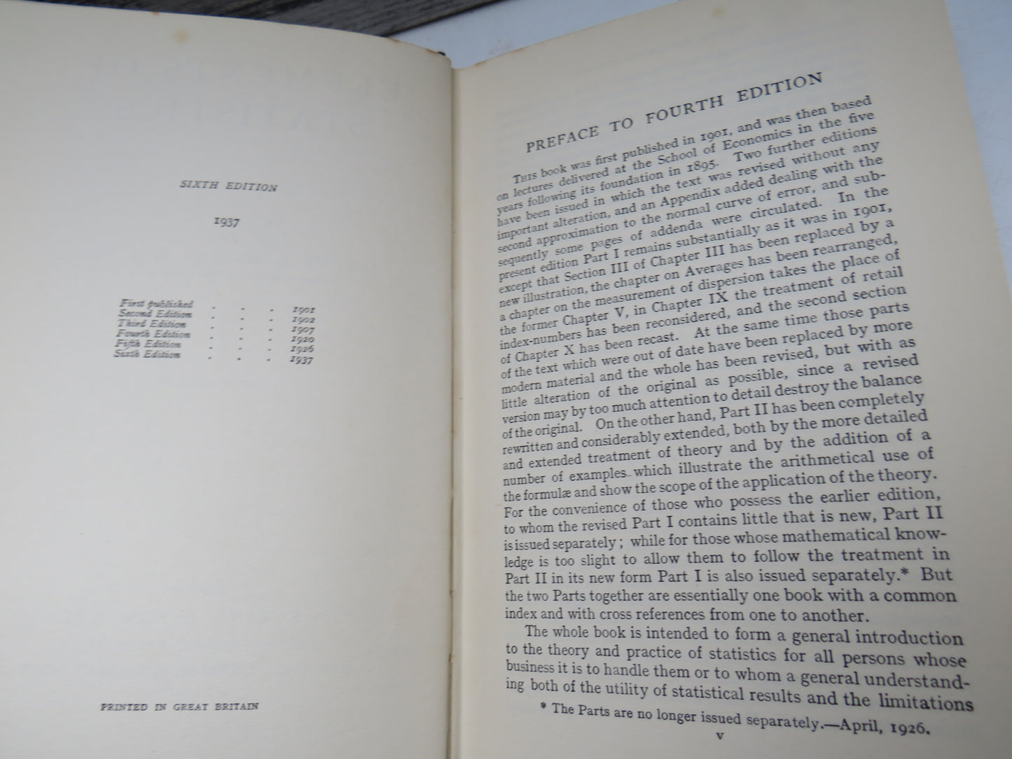Elements of Statistics By Arthur L. Bowley 1937