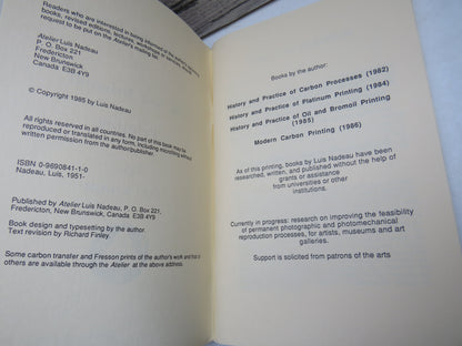 History and Practice of Oil and Bromoil Printing by Luis Nadeau, 1985 book image 4