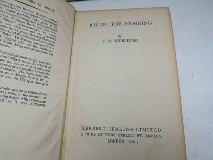 Joy In The Morning By P.G. Wodehouse First Printing