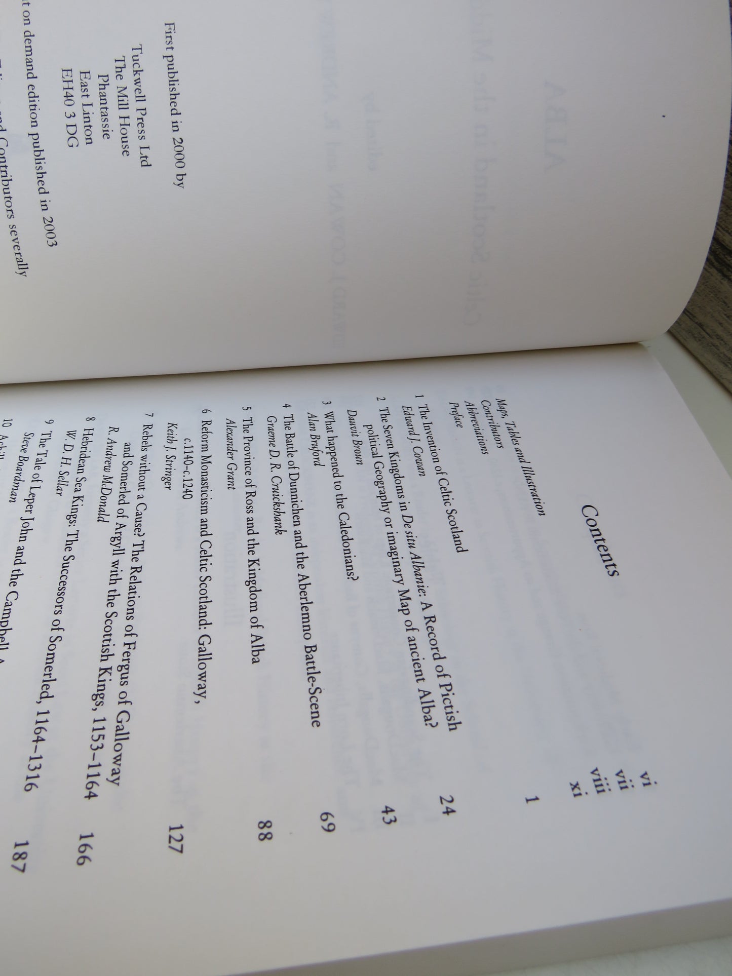 Alba Celtic Scotland In The Middle Ages Edited By Edward J. Cowan and R. Andrew McDonald 2003