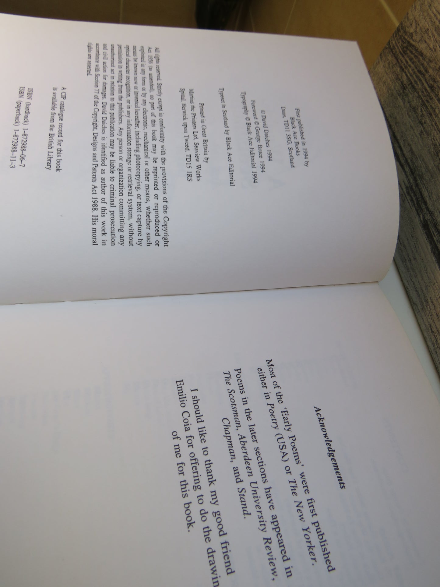 A Weekly Scotsman and Other Poems By David Daiches 1994