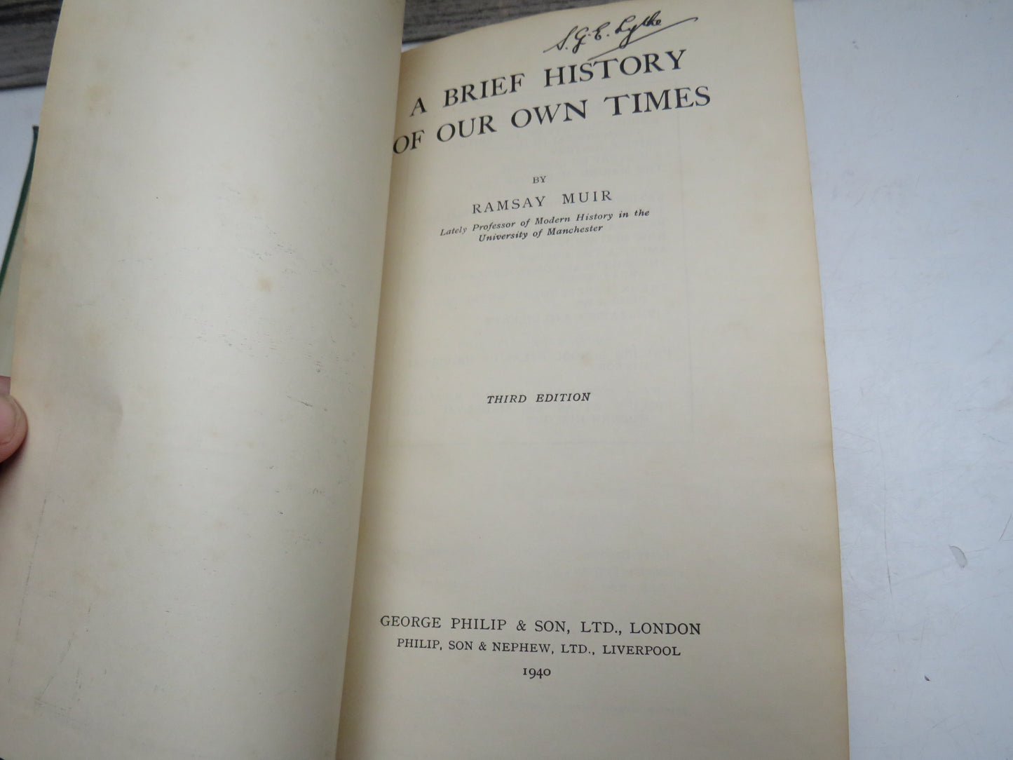 A Brief History of Our Own Times By Ramsay Muir 1940