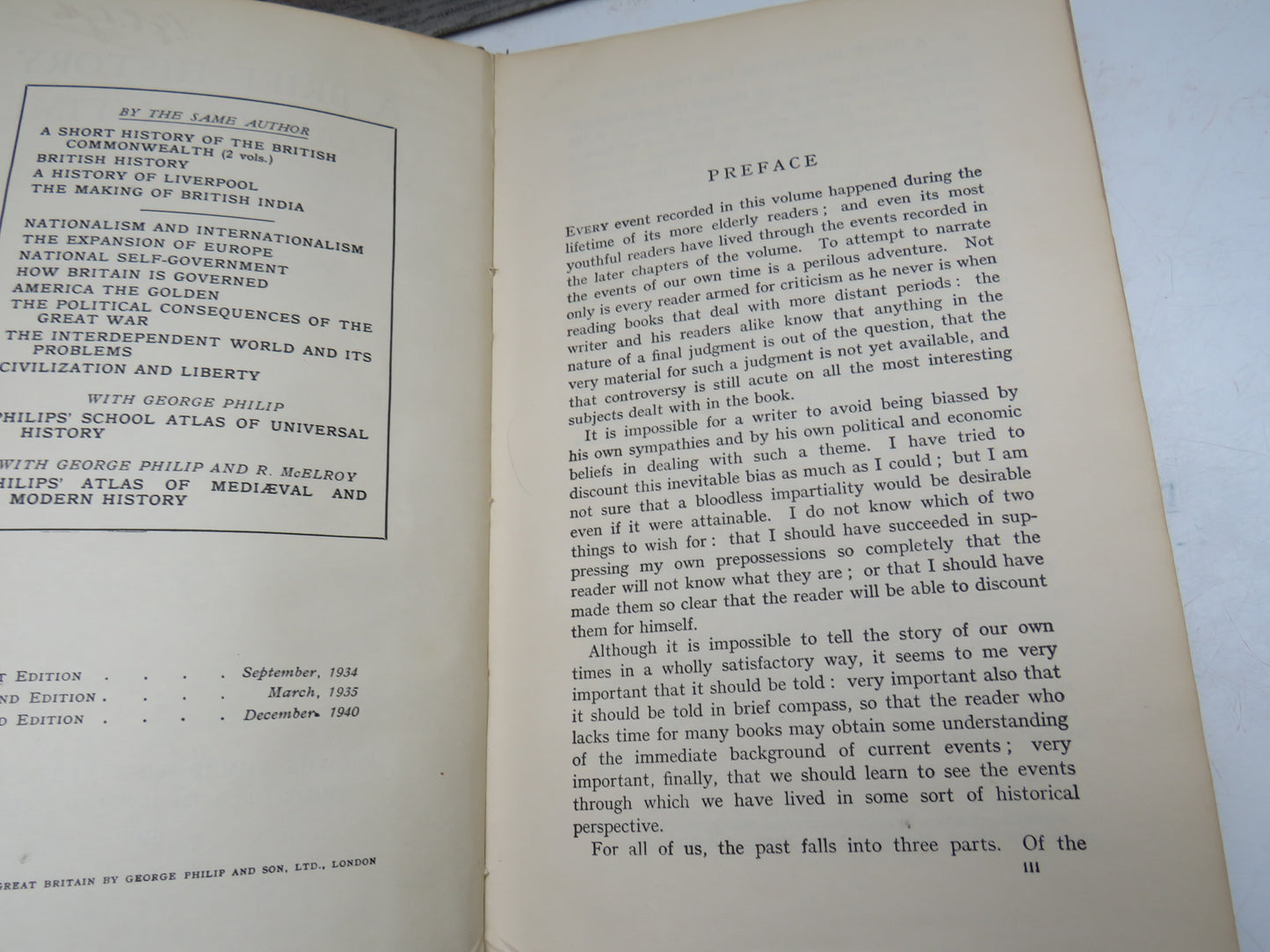 A Brief History of Our Own Times By Ramsay Muir 1940