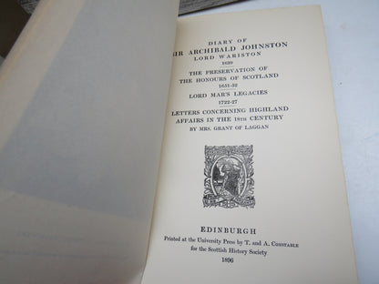 Publications of the Scottish History Society, Wariston's Diary and Other Papers, Volume 26, 1896 book image 4