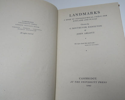 Landmarks, A Book of Topographical Verse for England and Wales Edited by G. Rostrevor Hamilton and J book image 3