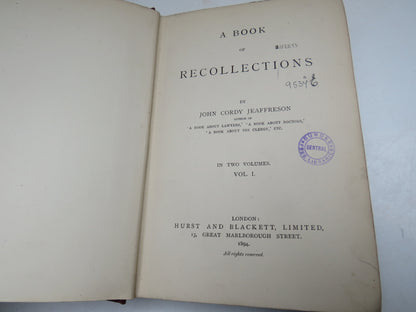 A Book of Recollections By John Cordy Jeaffreson Vol I 1894 book image 4