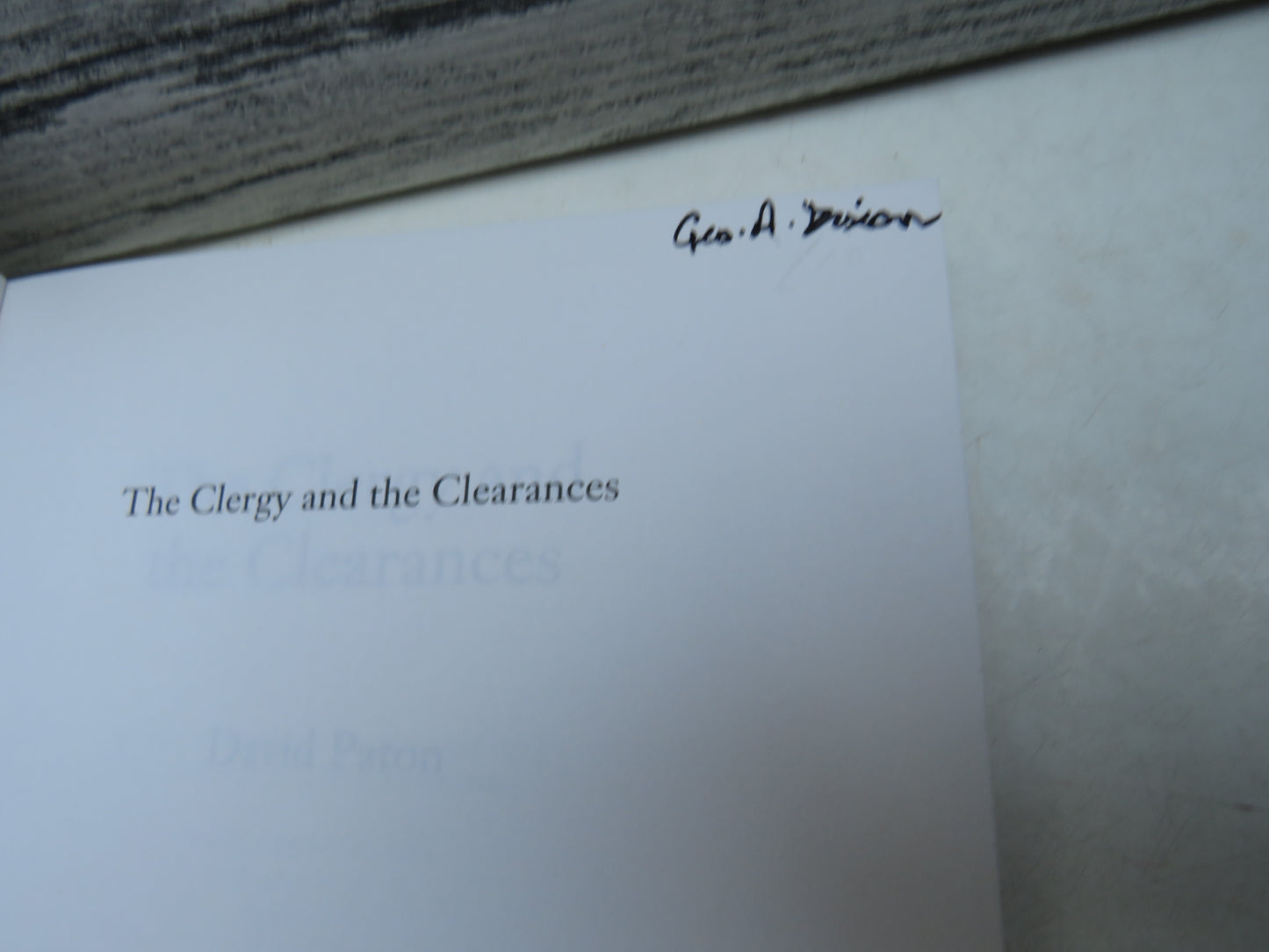 The Clergy and The Clearances By David Paton 2006