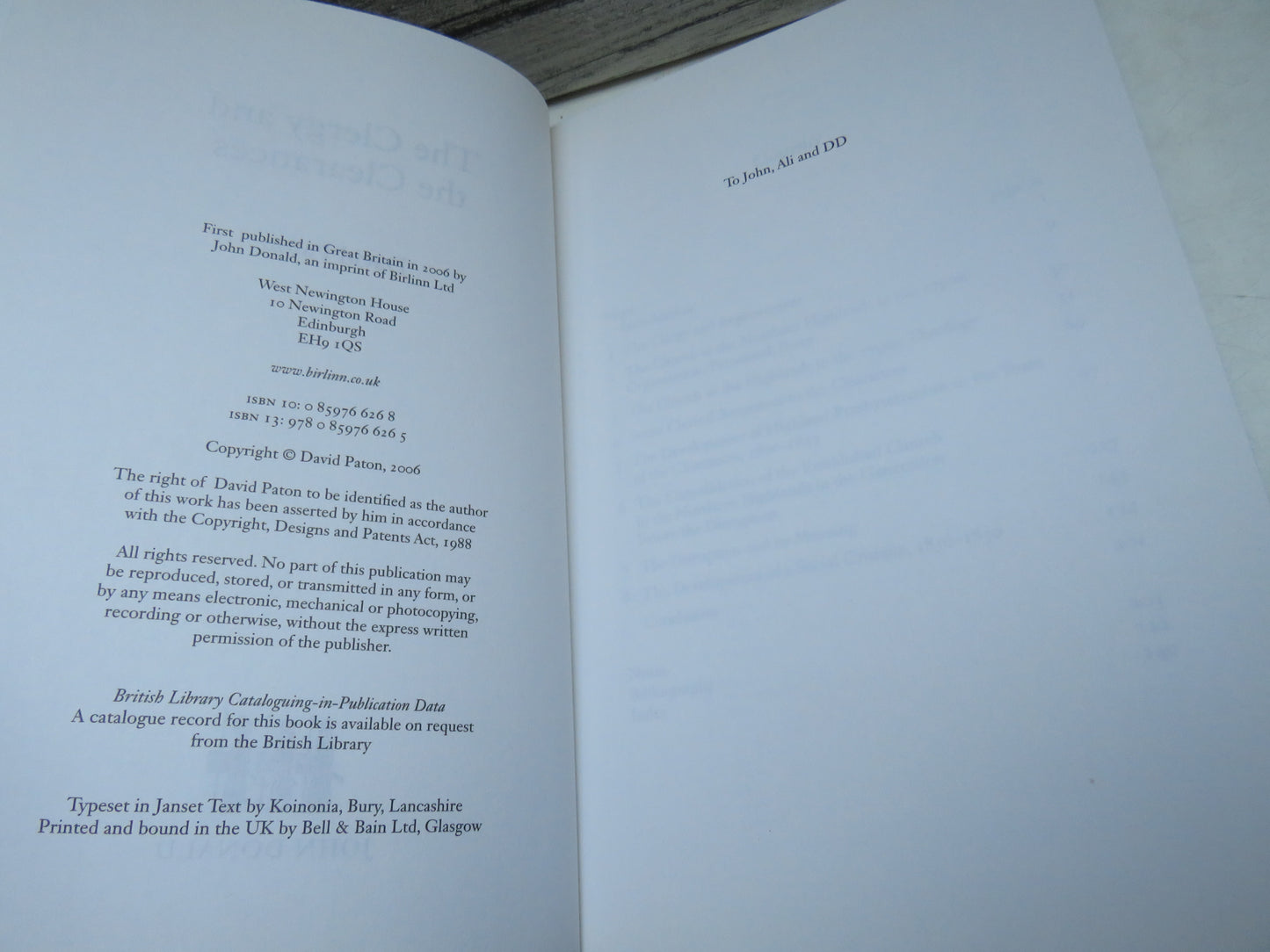 The Clergy and The Clearances By David Paton 2006