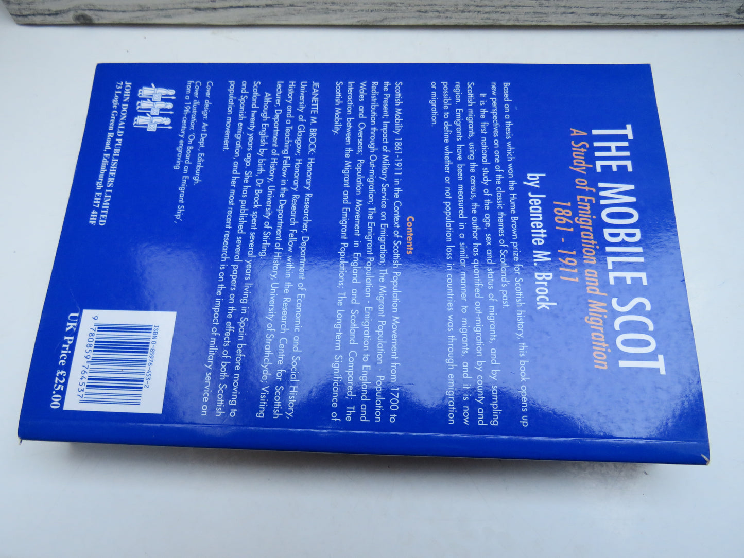 The Mobile Scot  A Study of Emigration and Migration 1861-1911 By Jeanette M. Brock 1999