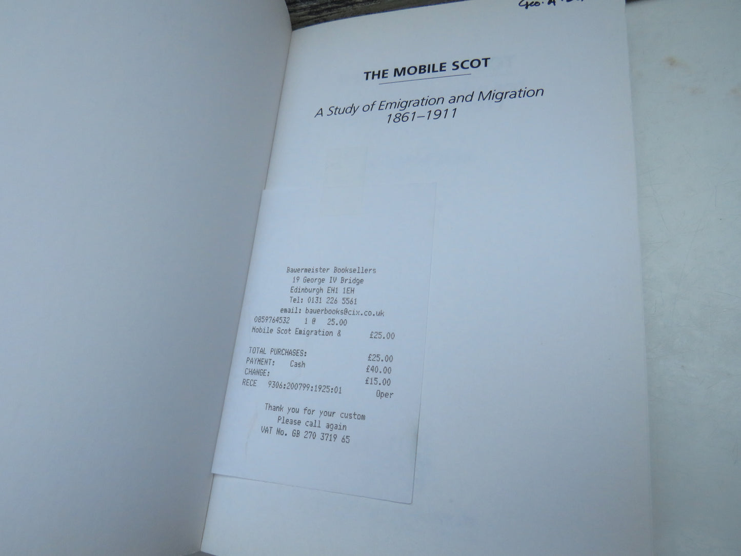 The Mobile Scot  A Study of Emigration and Migration 1861-1911 By Jeanette M. Brock 1999