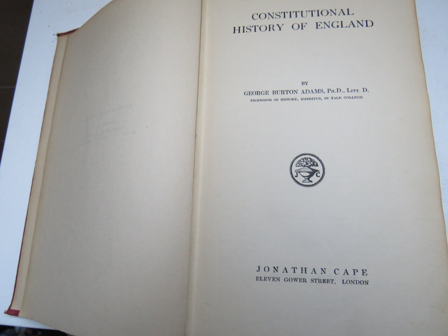 Constitutional History of England By George Burton Adams