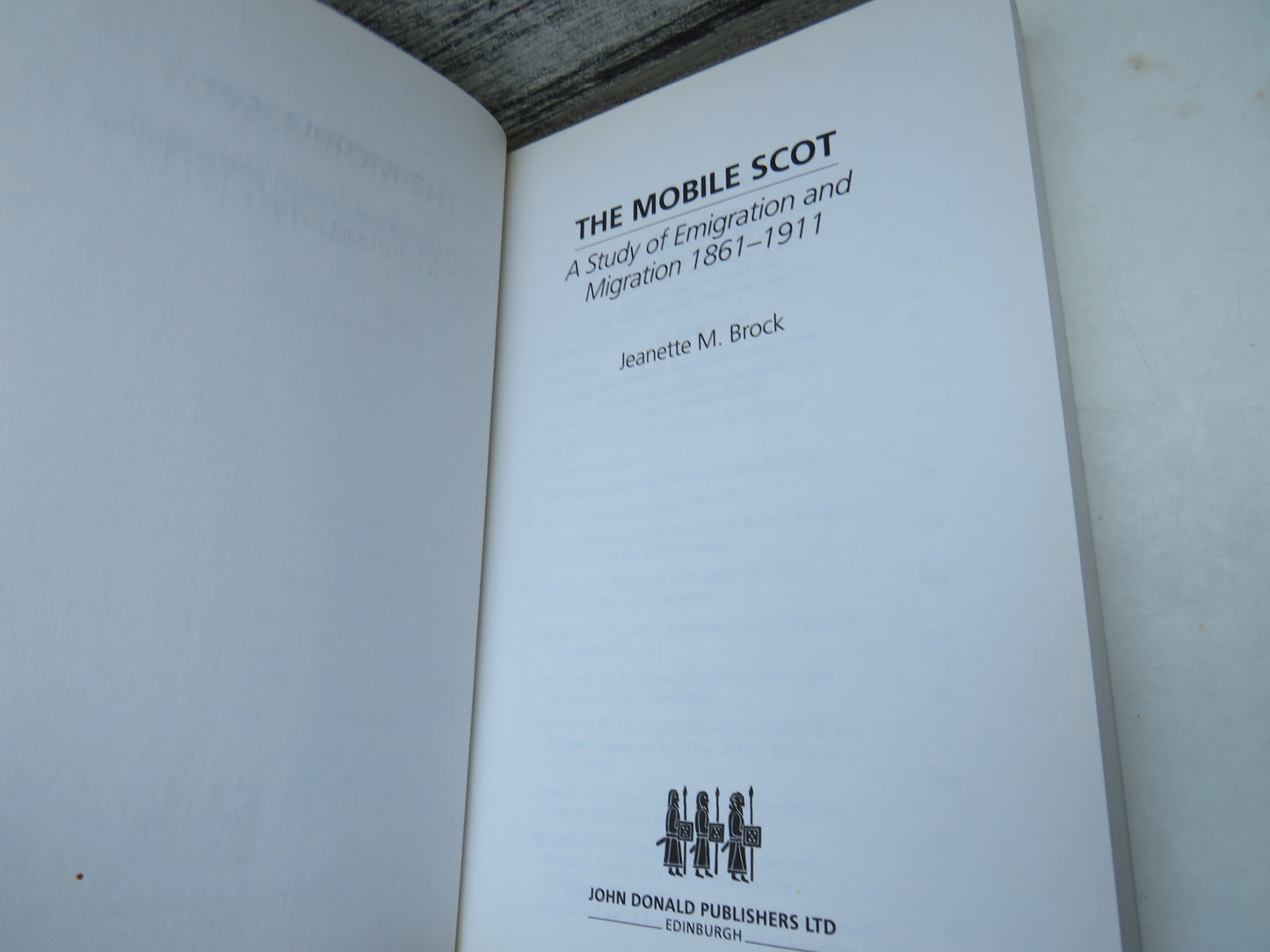 The Mobile Scot  A Study of Emigration and Migration 1861-1911 By Jeanette M. Brock 1999