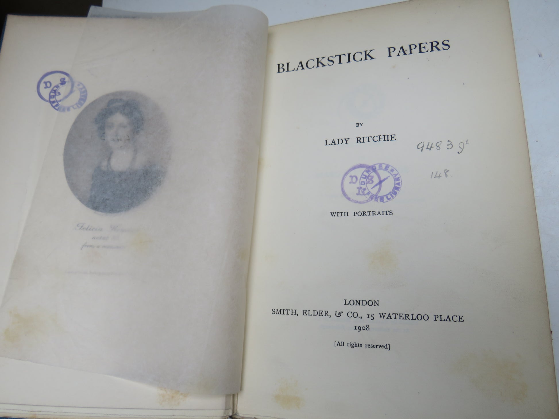 Blackstick Papers By Lady Ritchie 1908 Antique Book book image 4