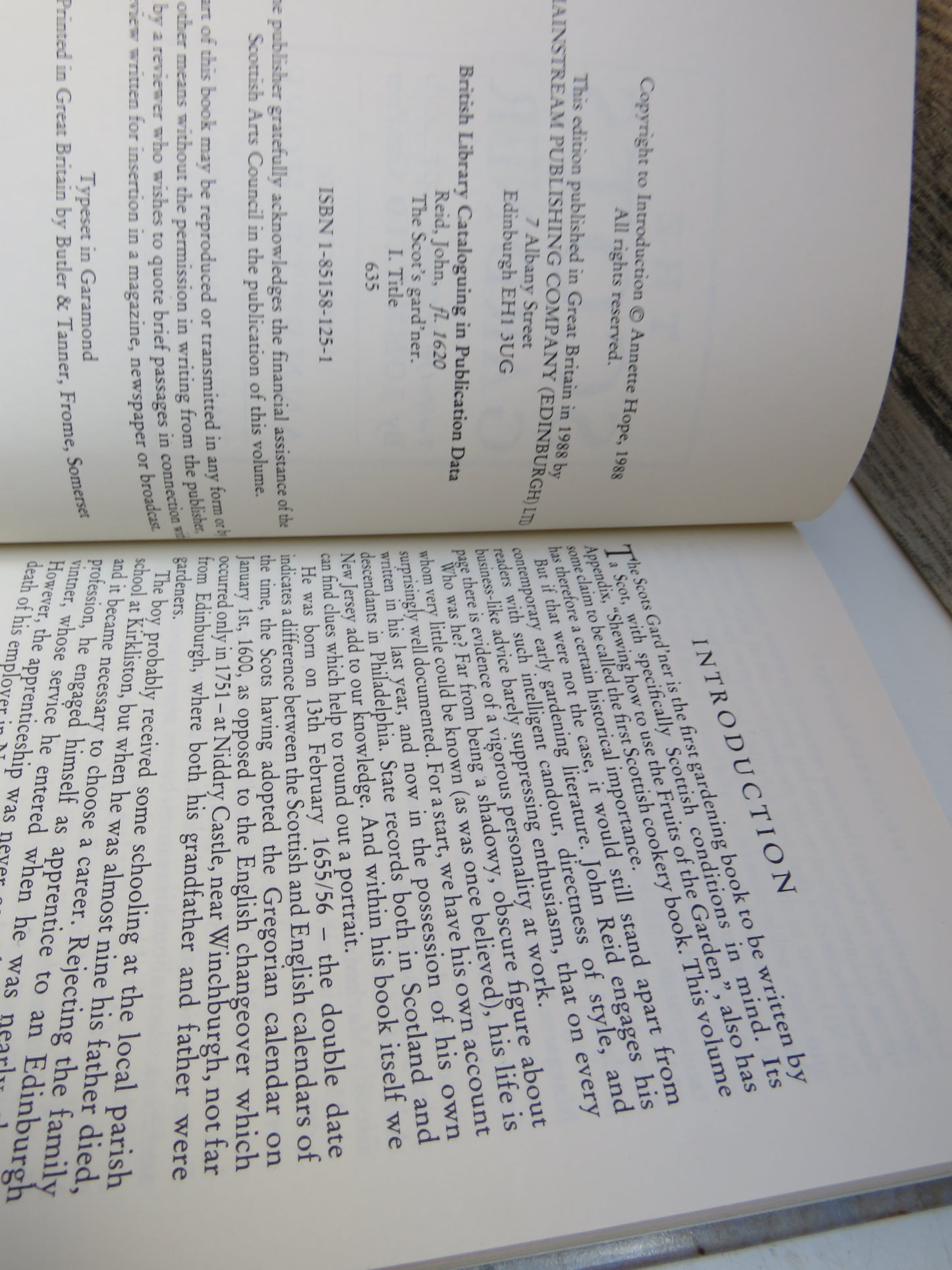 The Scots Gard'ner By John Reid 1683 - 1988 Reprint