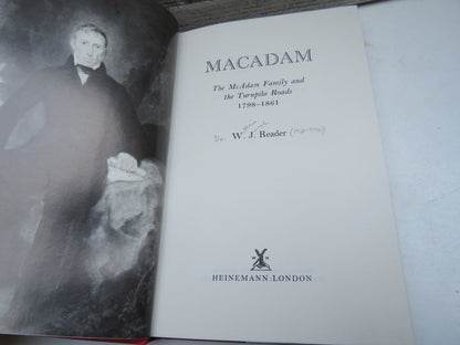 Macadam The McAdam Family and The Turnpike Roads 1798-1861 By W. J. Reader 1980 book image 4